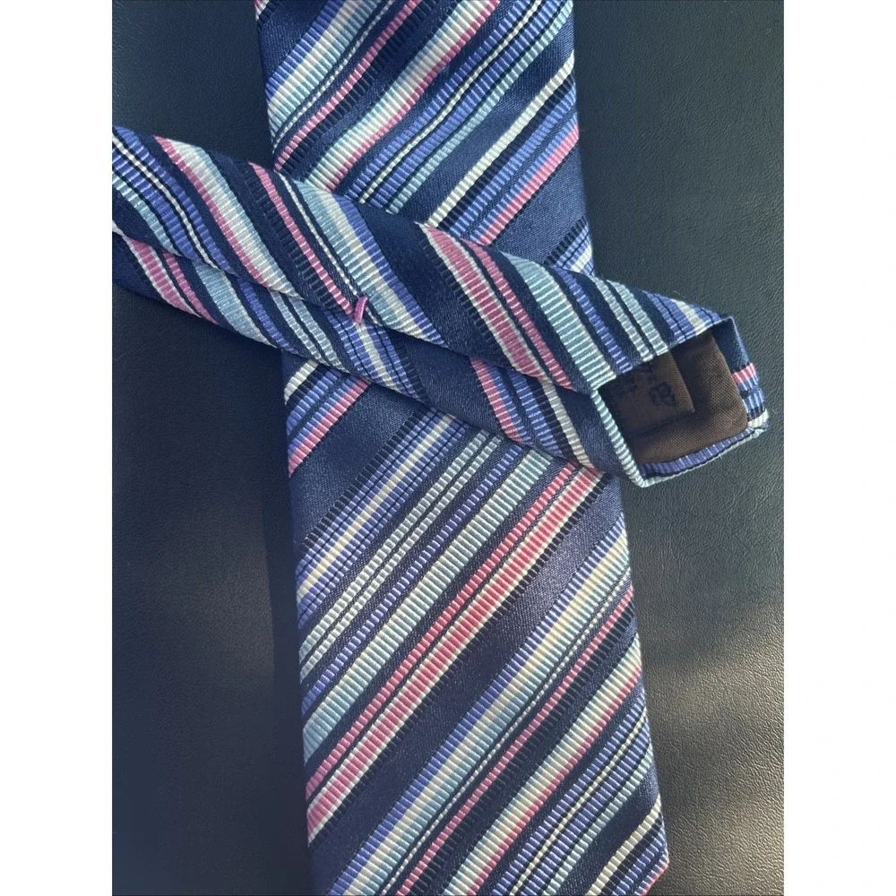 TAILORBYRD Boys Tie 100% Silk Handmade In Italy Stripe Repp Necktie Short 51x3